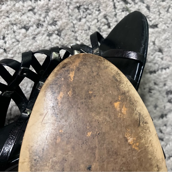 Franco Sarto size 7.5- Artisan Heel Ankle Strap Black - Picture 12 of 13